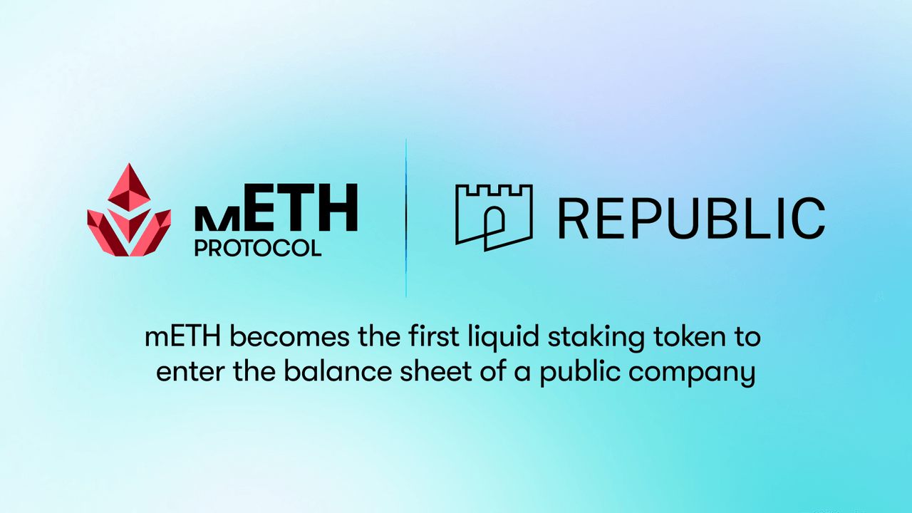 mETH Protocol Partners with Republic Technologies, Becomes First Liquid Staking Token Held by a Public Company Treasury