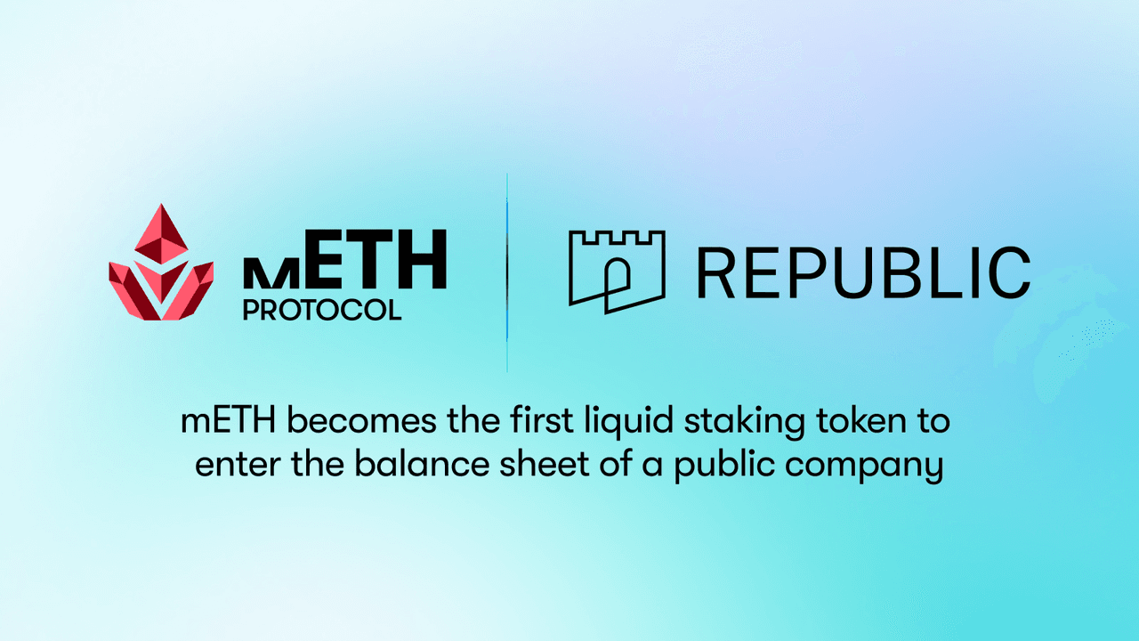 mETH Protocol Partners with Republic Technologies, Becomes First Liquid Staking Token Held by a Public Company Treasury